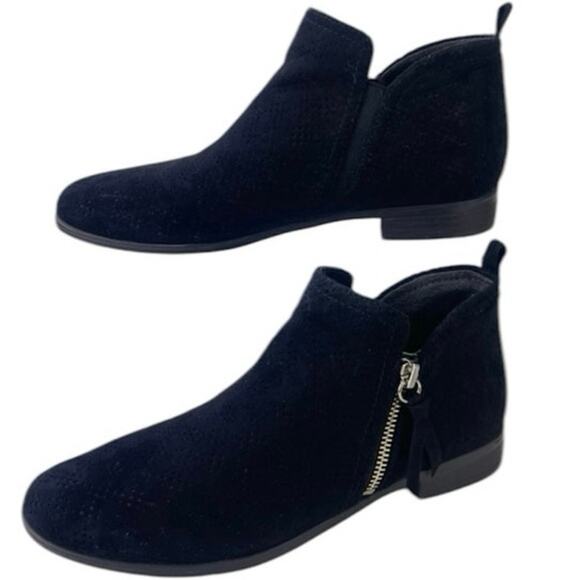 Dr Scholls Women Rate Zip Side Black Faux Suede Ankle Bootie Cushion Comfort S 8 - Picture 1 of 13